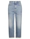 Golden Goose High-waisted Stone-washed Denim Jeans With Rolled Cuffs In Blue