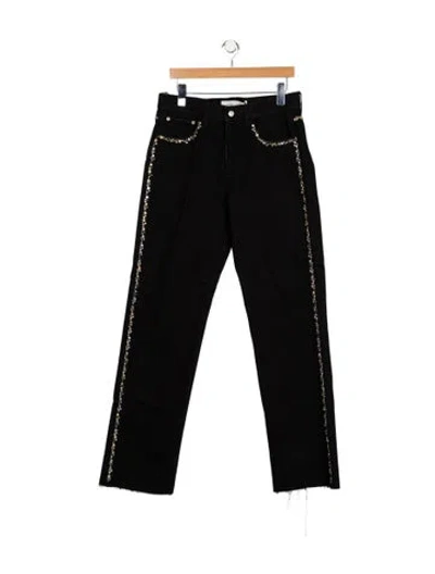 Pre-owned Golden Goose High-rise Wide Leg Jeans In Black