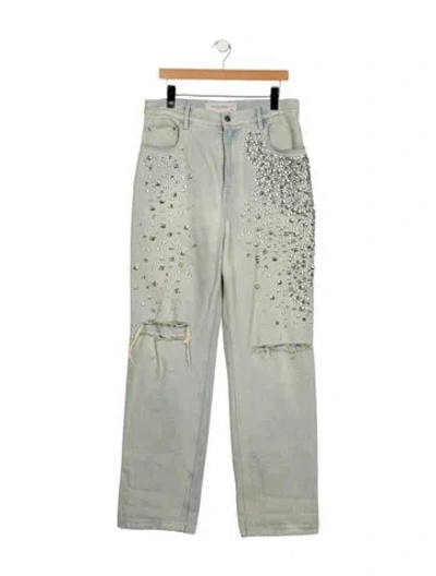 Pre-owned Golden Goose High-rise Wide Leg Jeans In Blue