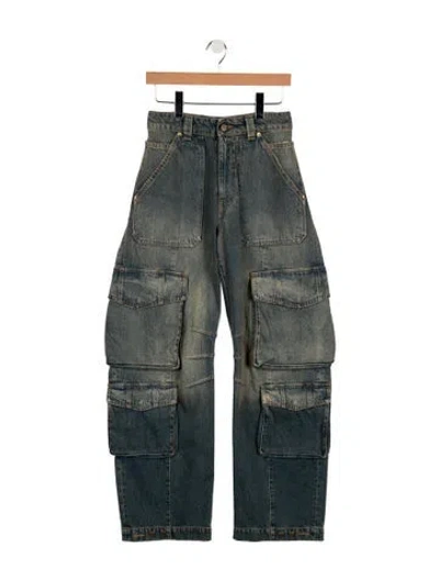 Pre-owned Golden Goose High-rise Wide Leg Jeans In Blue