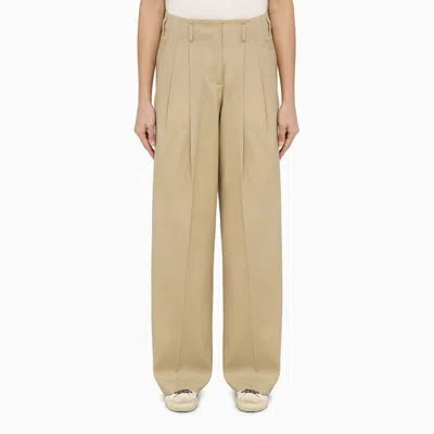 Golden Goose Deluxe Brand Women Beige Wool Wide-leg Flavia Pant In Brown