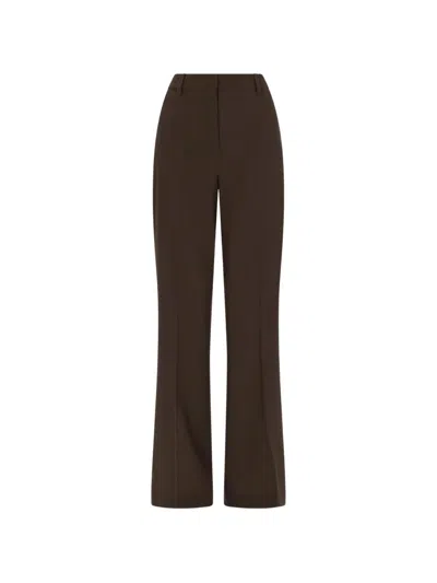 Golden Goose Tailored Trousers Flared Leg Crease Detail In Brown