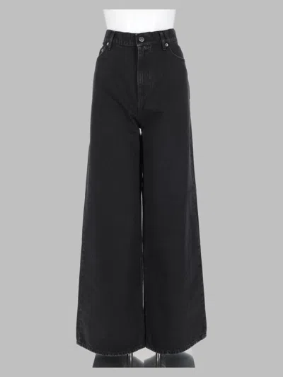 Golden Goose High-waisted Wide-leg Denim Trousers In Black