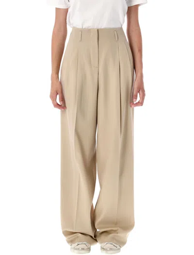 Golden Goose High-waisted Wide-leg Trousers - Size 40 In Neutral