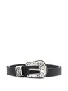 Golden Goose Hip Lace Leather Belt In Black