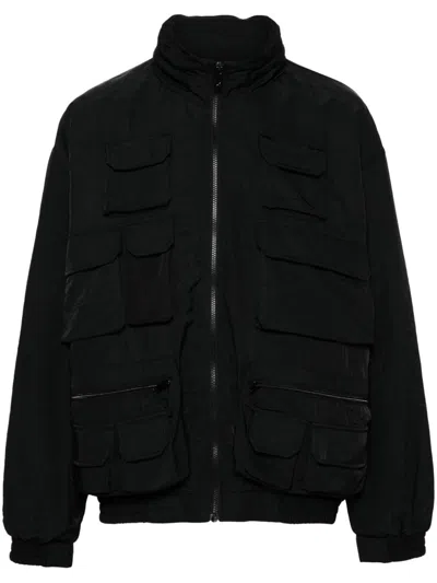 Golden Goose Hooded Cargo Windbreaker In Black