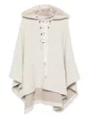 Golden Goose Hooded Lace-up Poncho In Gray