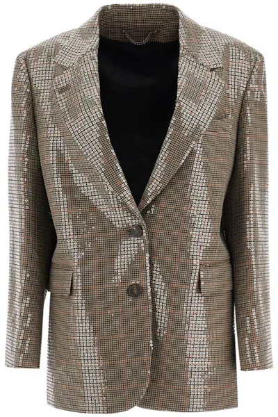 Golden Goose Journey Sequined Wool Blazer In Beige,black,savvy Red