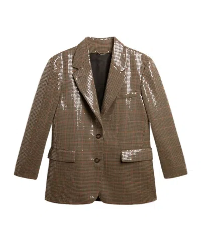 Golden Goose Houndstooth Sequin-embellished Blazer In Multicolor