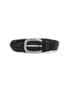 Golden Goose Houston Woven Leather Belt In Black