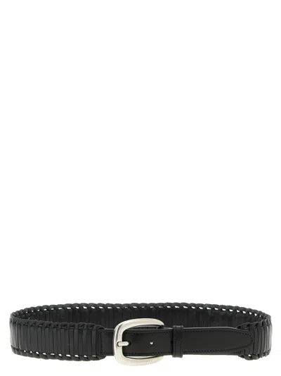 GOLDEN GOOSE HOUSTON BELTS BLACK