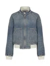 Golden Goose Bomber Jacket In Denim In Blue