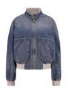 Golden Goose Bomber Jacket In Denim In Blue