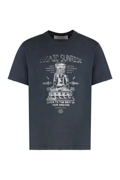 Golden Goose Ìcotton Crew-neck T-shirt In Blue