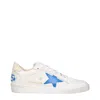 Golden Goose Deluxe Brand Low-top White Leather Sneakers With Blue Star Accent In White