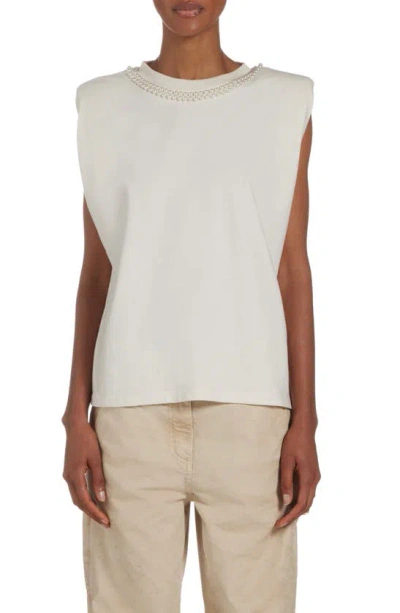 Golden Goose Journey Embellished Sleeveless T-shirt In White