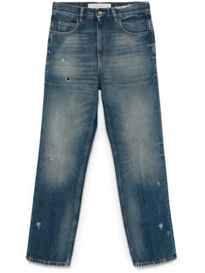 GOLDEN GOOSE INDIGO BLUE DISTRESSED DENIM JEANS
