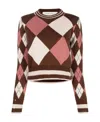 Golden Goose Intarsia-knit Long-sleeve Jumper In Brown