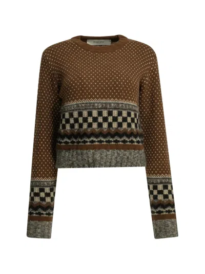 Golden Goose Intarsia-knit Checkerboard Sweater In Multi