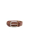 Golden Goose Braided Leather Color Belt In Brown