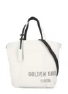 Golden Goose Spacious Beige Handbag With Dual Handles And Adjustable Strap In White