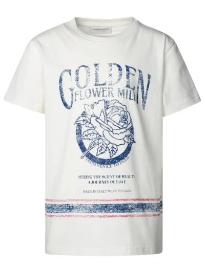 Golden Goose Ivory Cotton T-shirt In White