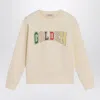 Golden Goose Ivory Crewneck Sweatshirt With Logo In Neutral