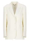 Golden Goose Blazer With Beaded Sleeves And Wool In Neutral