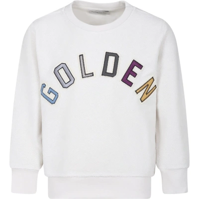 Golden Goose Ivory Sweatshirt For Kids With Logo