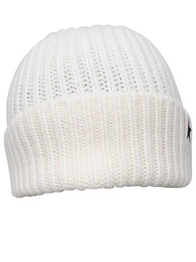 Golden Goose Ivory Wool Beanie In Off-white