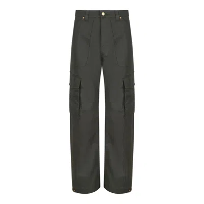 Golden Goose Ivy Green Cotton Blend Trousers In Black