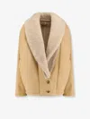 Golden Goose Sheepskin With Wide Shearling Collar In Beige