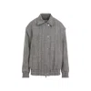 Golden Goose Wool Blend Herringbone Bomber Jacket In Beige