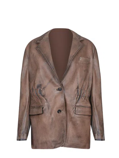 Golden Goose Jacket In Brown