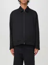Golden Goose Men Black Jacket With Classic Collar And Long Sleeves In Virgin Wool Man In Black