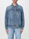 Golden Goose Blue Jacket With Patch Pockets On The Chest And Logoed Metal Buttons In Blue