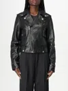 Golden Goose Smooth Leather Motorcycle Jacket In Black