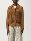 Golden Goose Tobacco Suede Fringe Jacket In Brown
