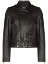 Golden Goose Leather Biker Jacket Clothing In Black