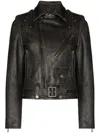 Golden Goose Leather Biker Jacket Clothing In Black