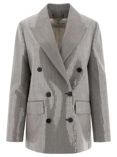 Golden Goose Jackets In Black/antique White