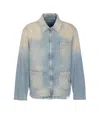 Golden Goose 'mackenzie' Denim Jacket Featuring Faded Effect