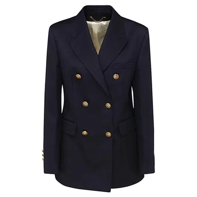 Golden Goose Wool Blend Double-breasted Coat In Black