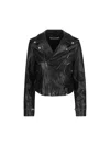 Golden Goose Smooth Leather Motorcycle Jacket In Black