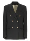 Golden Goose Double Breasted Blazer In Light Dry Wool Gabardine Clothing In Black