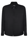 Golden Goose Black Jacket With Classic Collar And Long Sleeves In Blue