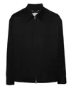 Golden Goose Black Jacket With Classic Collar And Long Sleeves In Black