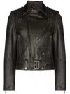 Golden Goose Distressed-effect Leather Biker Jacket In Black