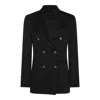 Golden Goose Golden Wool Blend Double Breasted Blazer In Black