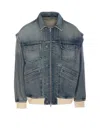 Golden Goose Bomber Blue Washed Effect In Denim In Blue